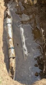 Active pool pipe leak