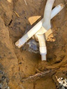 collapsed pool pipe