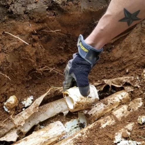 replacing a brok section of pool pipe